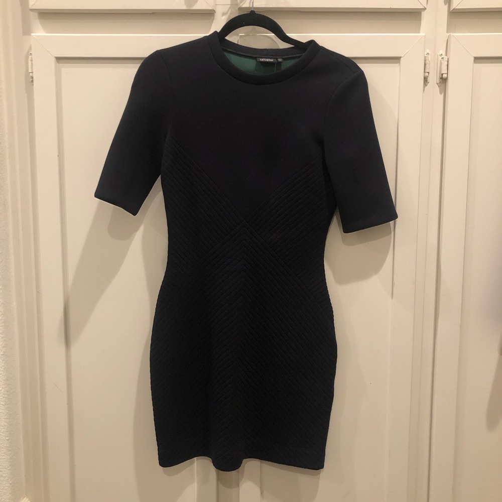 Kate Spade black shirt sleeved dress XS